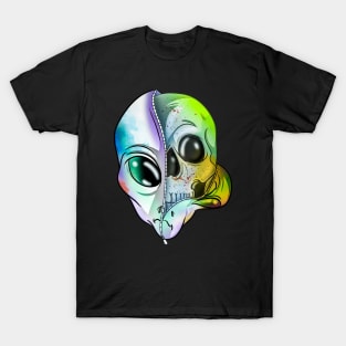 Rainbow Alien Skull T-Shirt